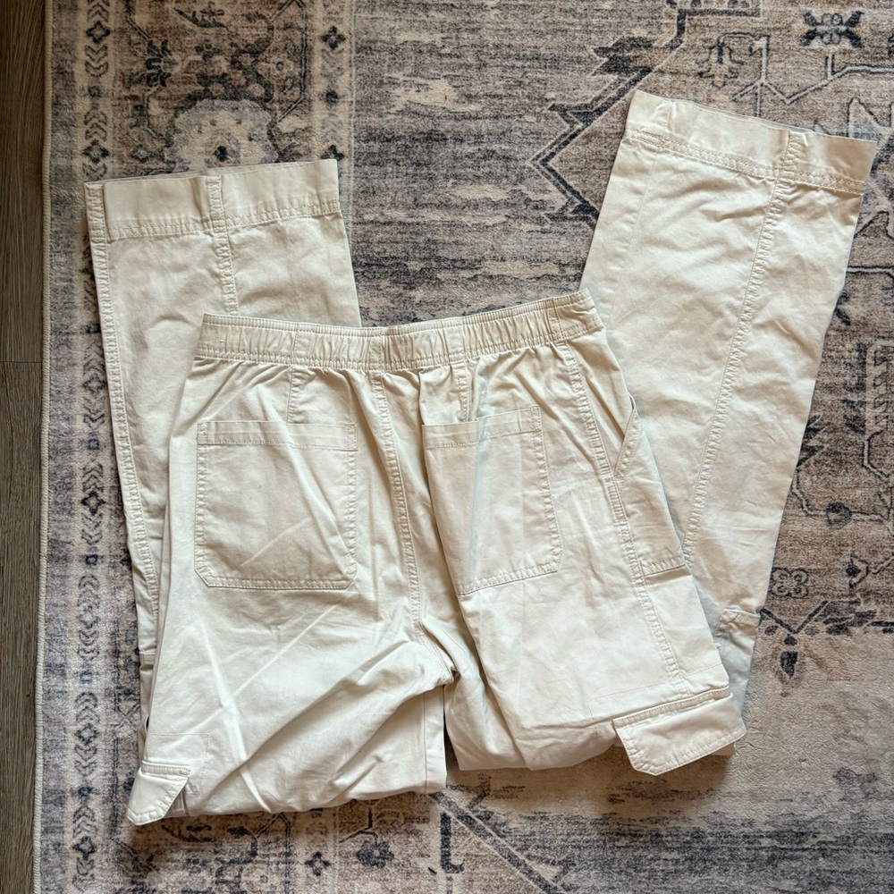 Abercrombie relaxed cargo Pants size 27 in cream tan - Picture 6 of 9